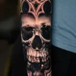 High contrast black and grey tattoo by All City Tattoo